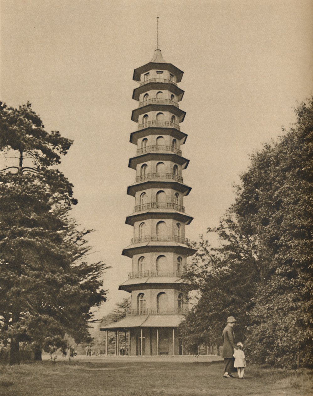 Version einer Pagode im Kew Gardens aus dem 18. Jahrhundert, um 1935 von Unbekannt