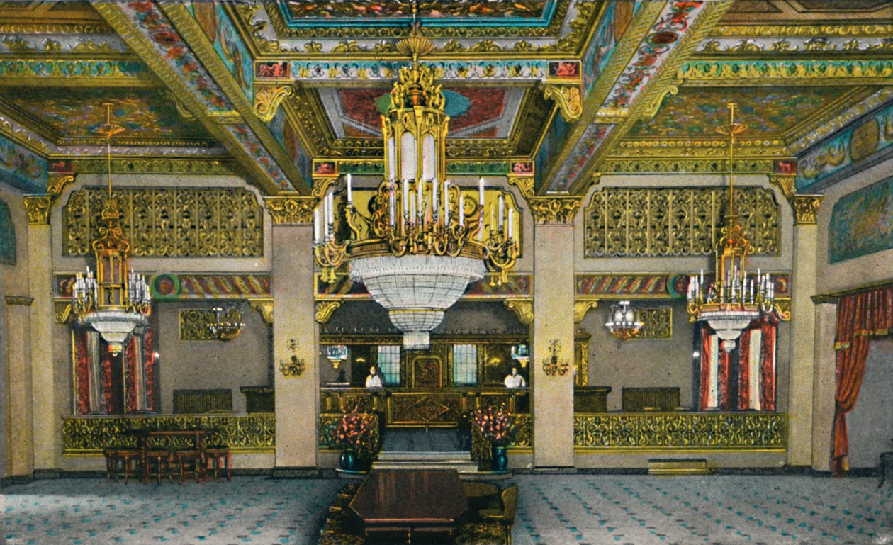 Aufwändiges Interieur des Casinos und berühmte Goldbar, Hotel Agua Caliente von Unbekannt
