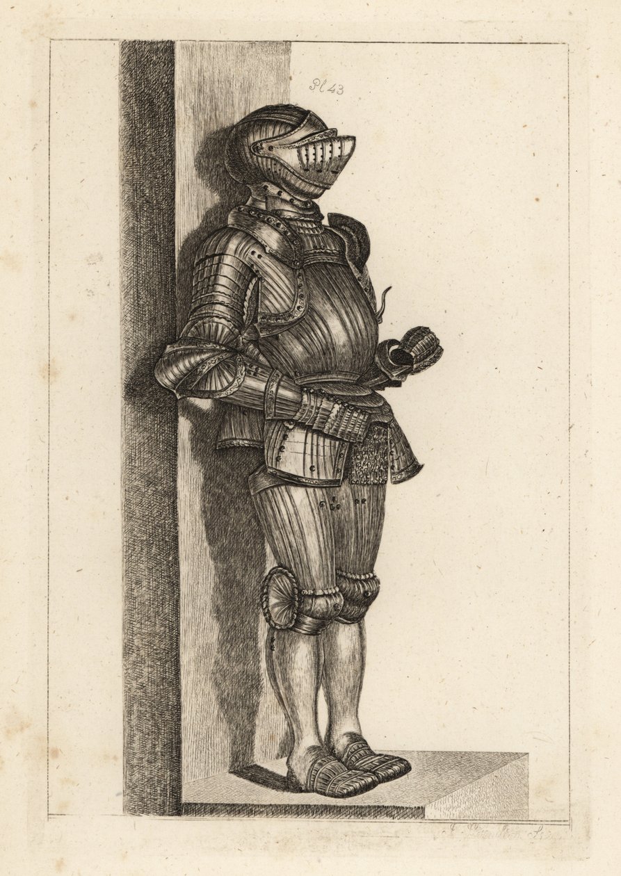 Elegante geriffelte Rüstung, von Lord Warwick aus Deutschland gebracht von Unbekannt