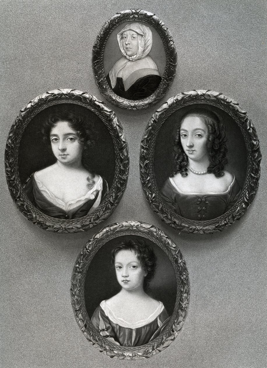Elizabeth Cromwell, Mutter von Oliver Cromwell, und seine Töchter, Mary, Elizabeth und Bridget, 1899 von Unbekannt