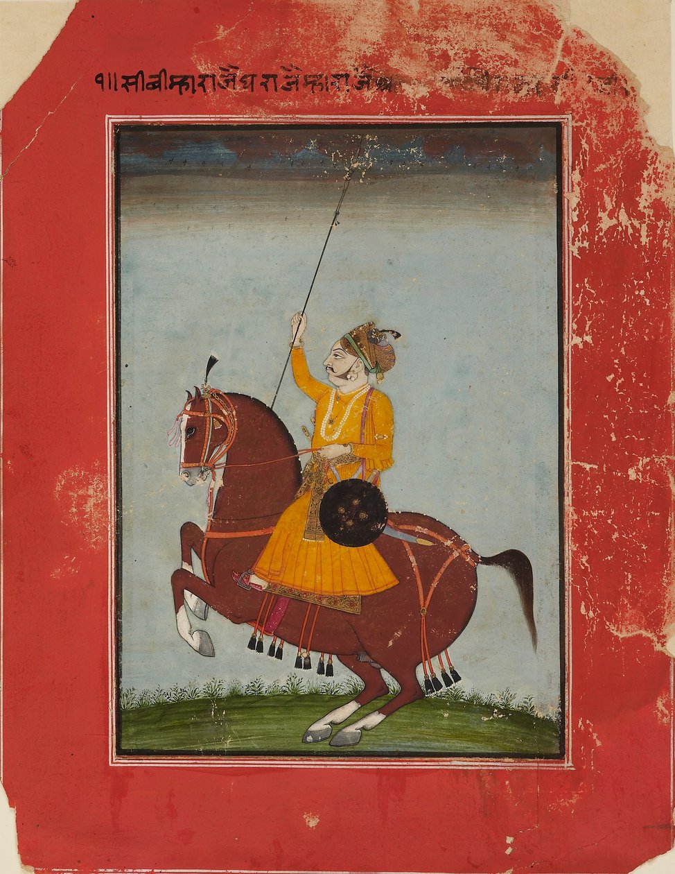 Reiterporträt von Maharaja Zorawar Singh von Bikaner, 1835-1840 von Unbekannt