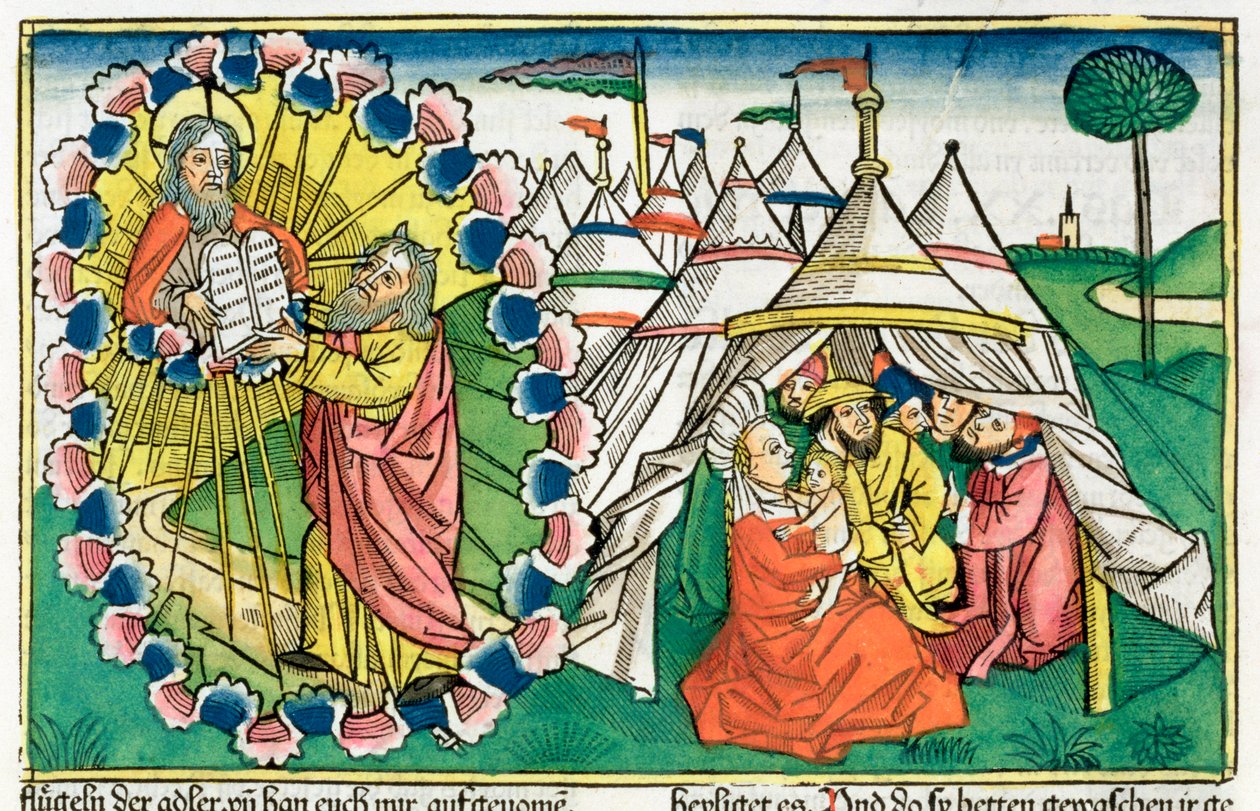Exodus 20:1-5: Mose empfängt die Zehn Gebote von Unbekannt