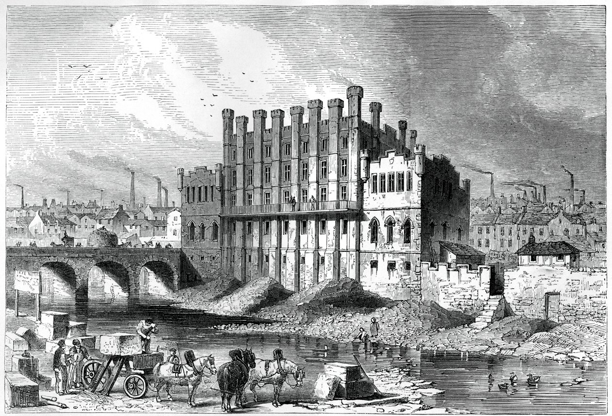 Außenansicht der Schlossmühle in Sheffield, 1886 von Unbekannt