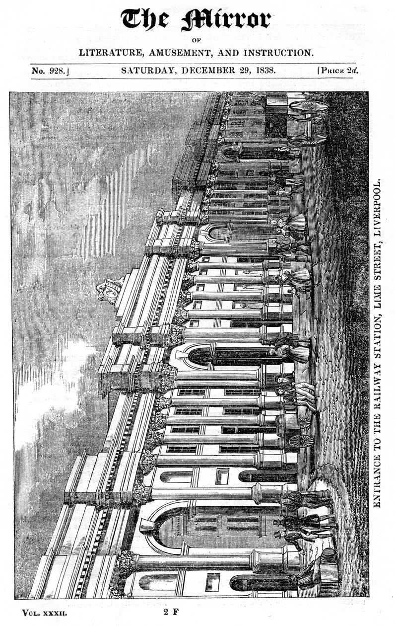 Fassade des Lime Street Bahnhofs, Liverpool von Unbekannt