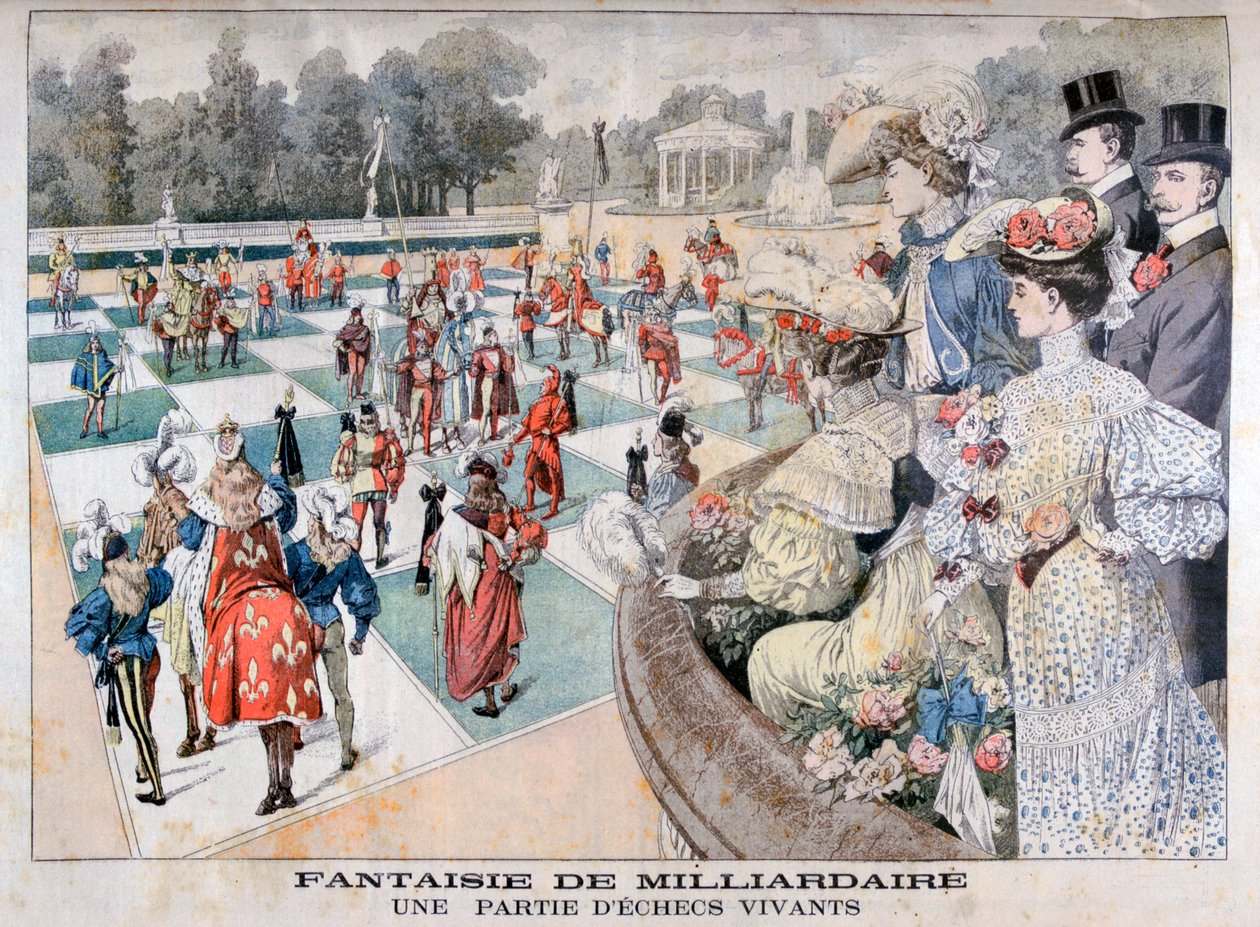 Fantasie eines Milliardärs: Ein menschliches Schachspiel, 1904 von Unbekannt