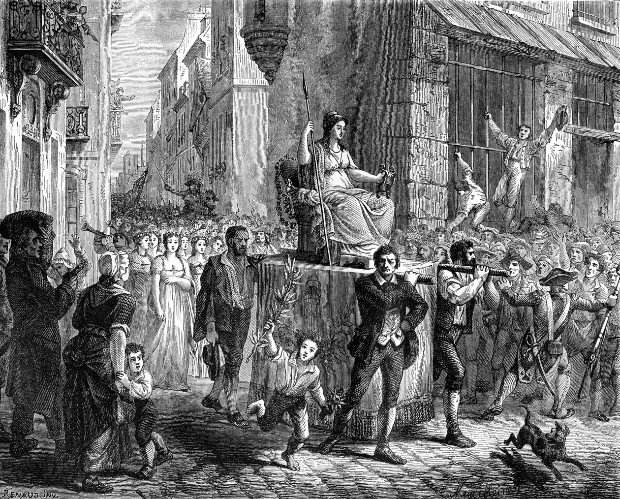 Fest der Vernunft, Paris, 1793, 1882-1884 von Unbekannt