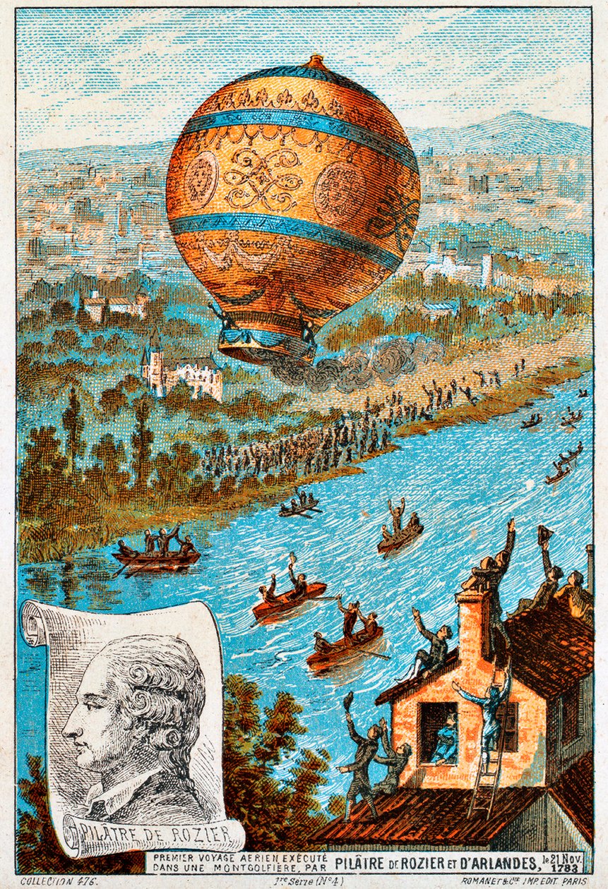Erste Luftfahrt von Pilâtre de Rozier und d