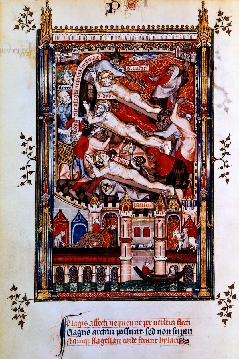 Geißelung von St. Denis, St. Rusticus und St. Eleutherius, 1317 von Unbekannt