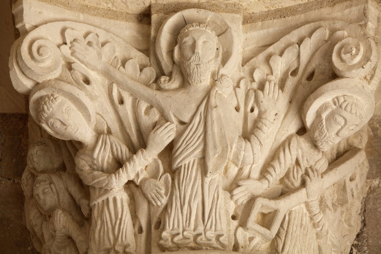 Fleury-Abtei Basilika Vorhalle Kapitell Saint Benoit sur Loire Frankreich von Unbekannt