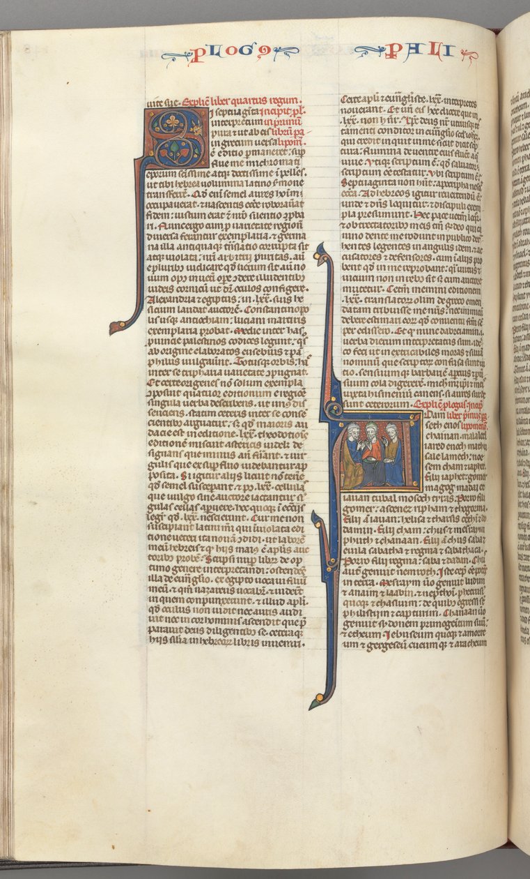 Fol. 148v, Chroniken I, historisierte Initiale A, drei Nachkommen Adams, ca. 1275-1300 von Unbekannt