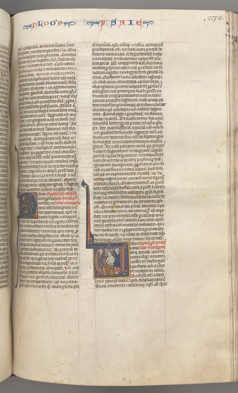 Fol. 273r, Jesaja, historiierte Initiale V, das Martyrium von Jesaja, um 1275-1300 von Unbekannt