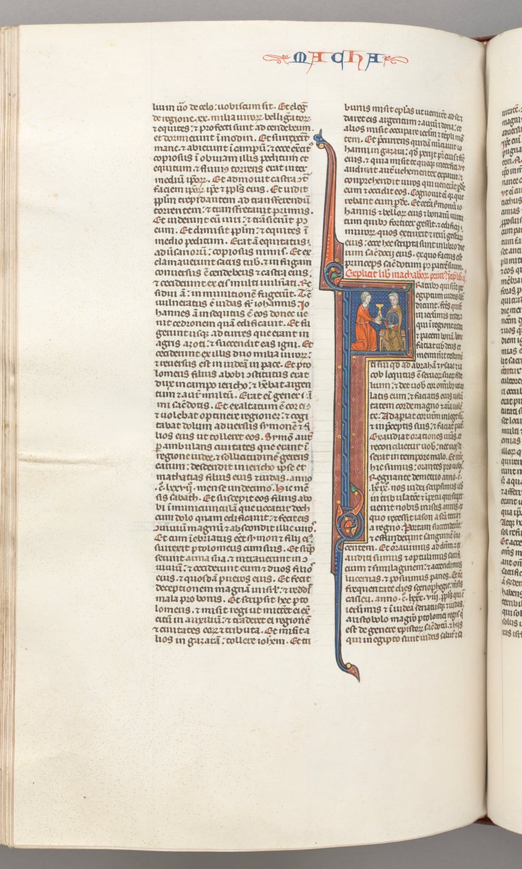 Fol. 382v, Makkabäer II, historiierte Initiale F, ein goldener Kelch, der einem Juden überreicht wird von Unbekannt