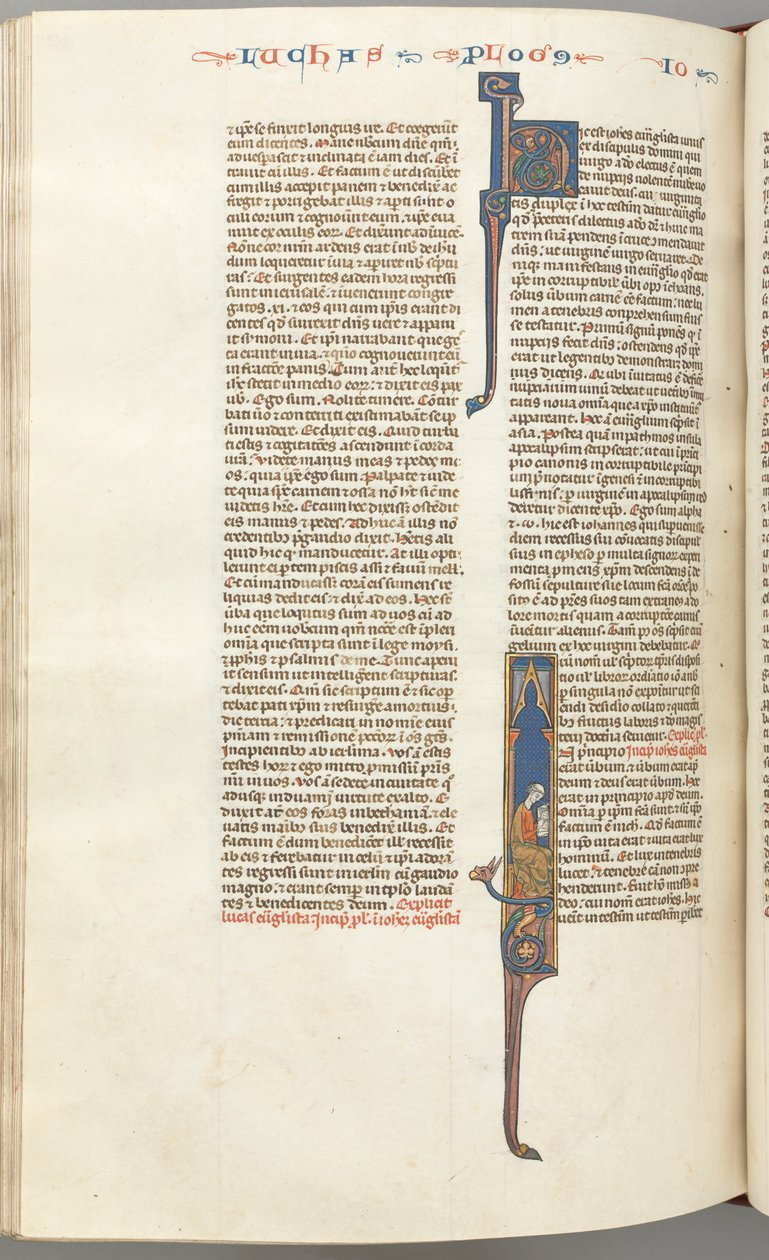 Fol. 425v, Johannes, historiierte Initiale I, Johannes sitzend schreibend, ca. 1275-1300 von Unbekannt