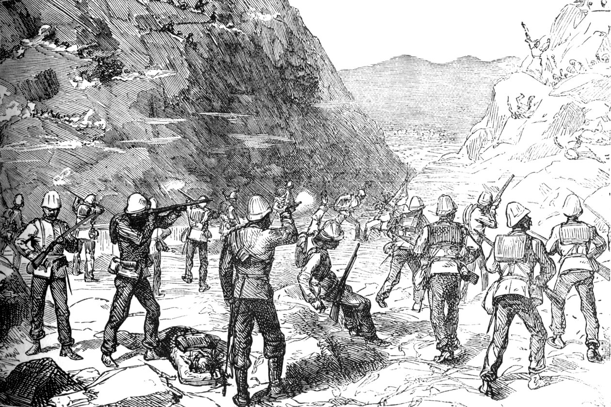 Plünderungstrupp des 67. von Afghanen angegriffen, 9. November 1879, ca. 1880 von Unbekannt