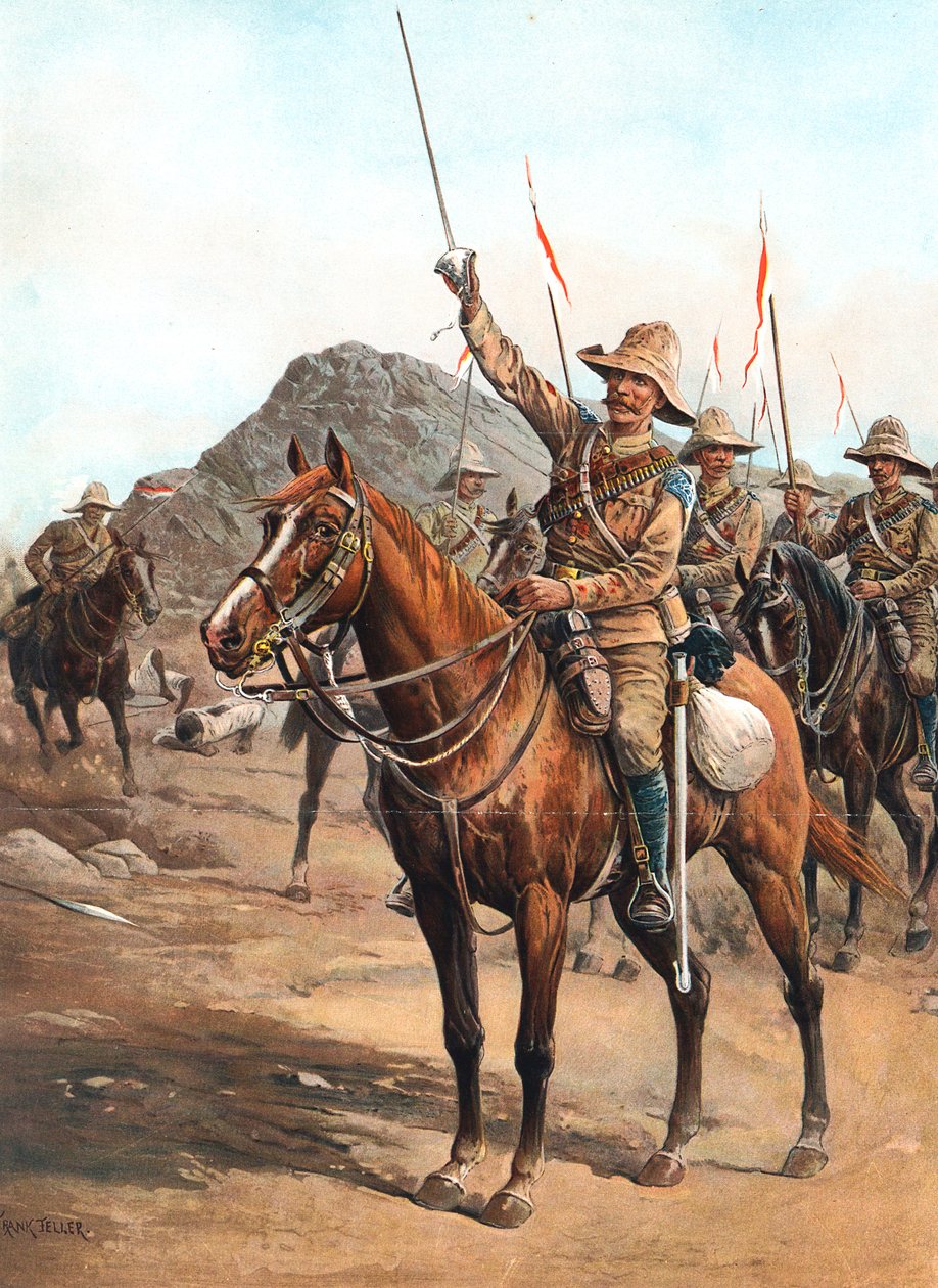 Form Up, No 2! Form Up!, britische Lanzenreiter in der Schlacht von Omdurman, Sudan, 1898 von Unbekannt