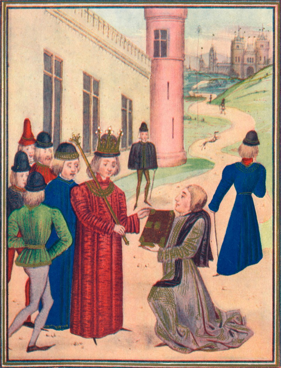 Froissart überreicht Richard II. sein Buch der Liebesgedichte, 1395, 1905 von Unbekannt