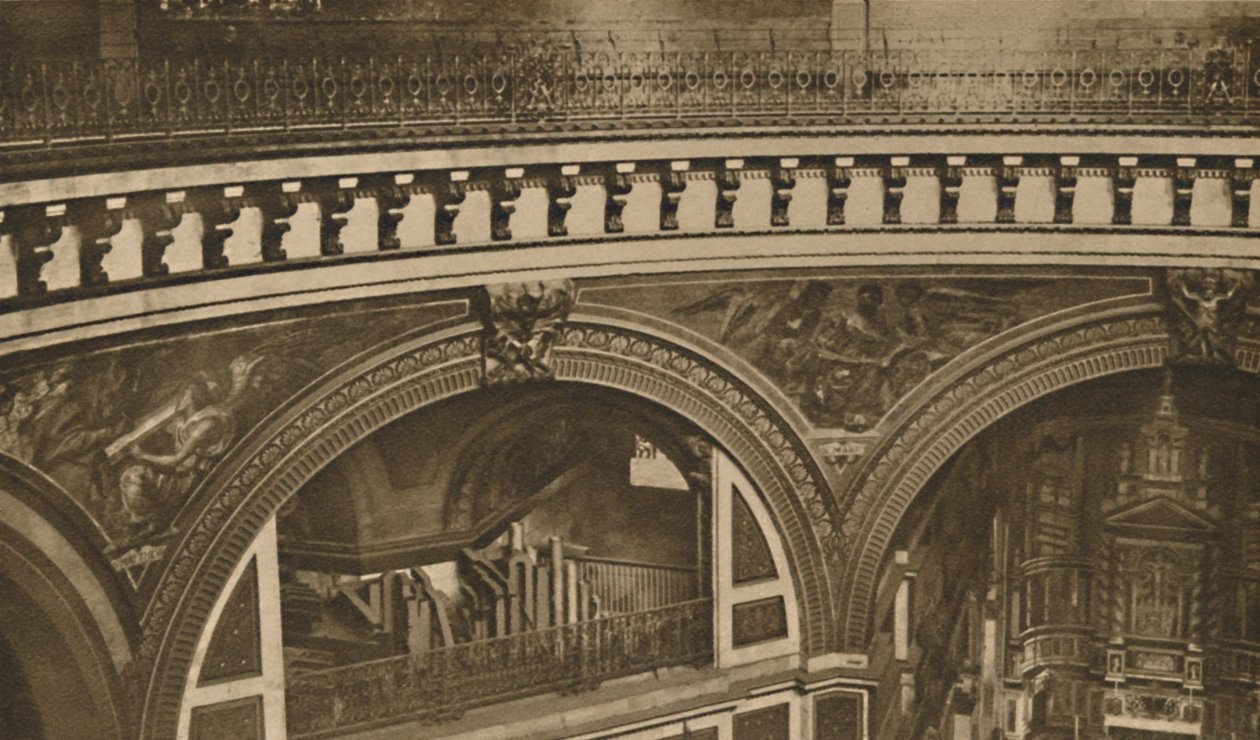 Von der Krone bis zur Basis der riesigen Kathedrale Londons: Die Flüstergalerie, um 1935 von Unbekannt