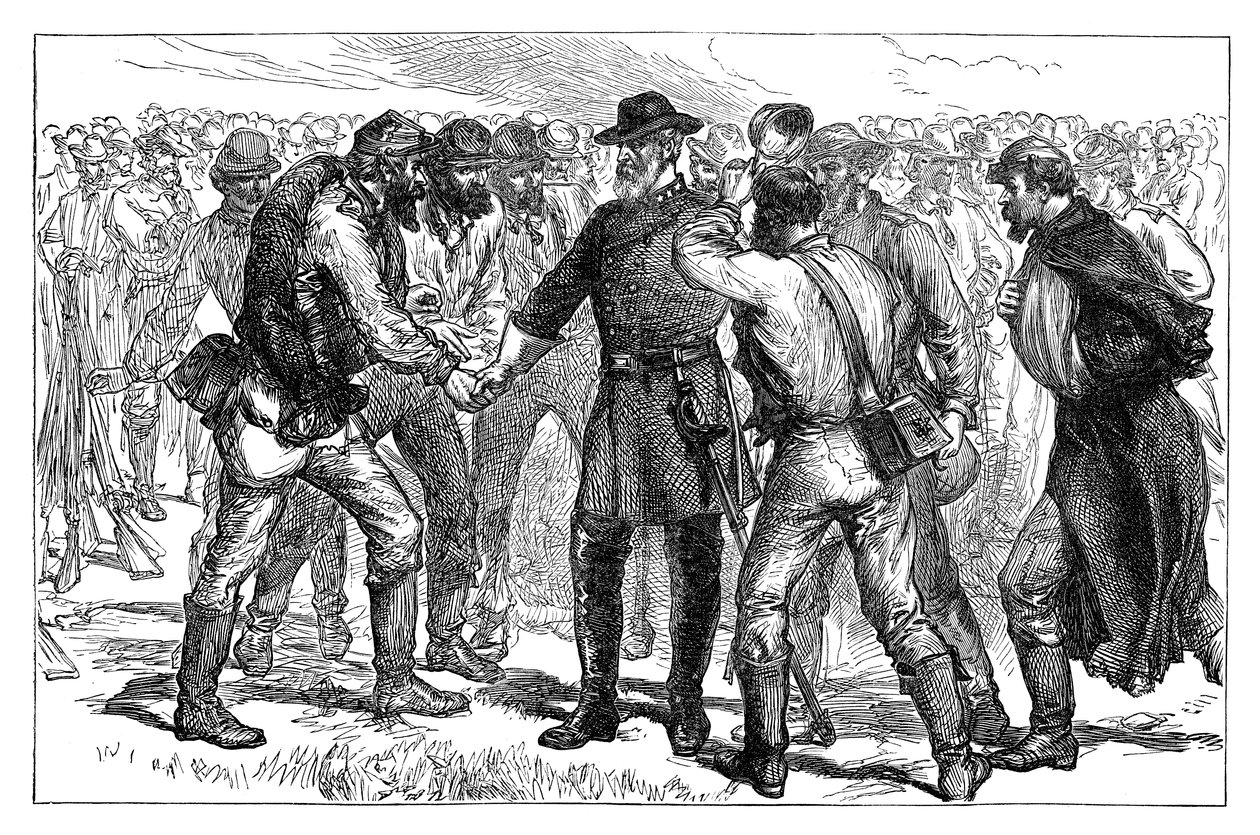 General Lee nimmt Abschied von seinen Soldaten, 1865 späte 19. Jahrhundert von Unbekannt