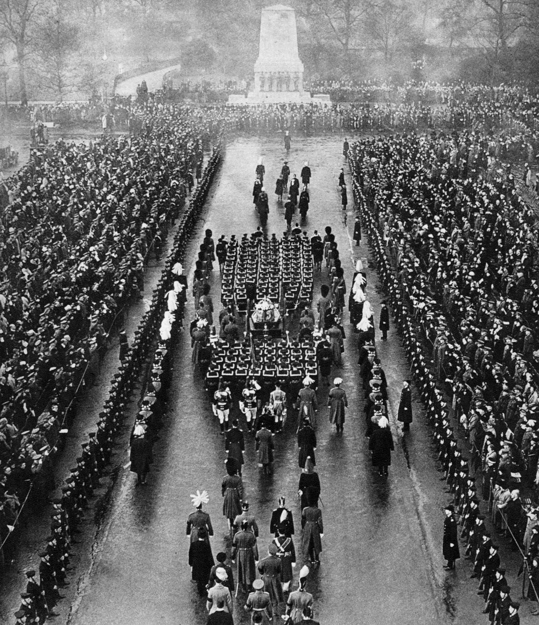 Trauerzug von George V. auf der Horse Guards Parade, London, 28. Januar 1936 von Unbekannt