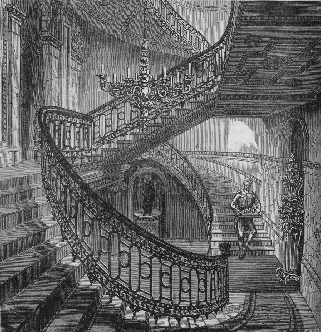 Große Treppe im Carlton House, Westminster, London, um 1820 von Unbekannt