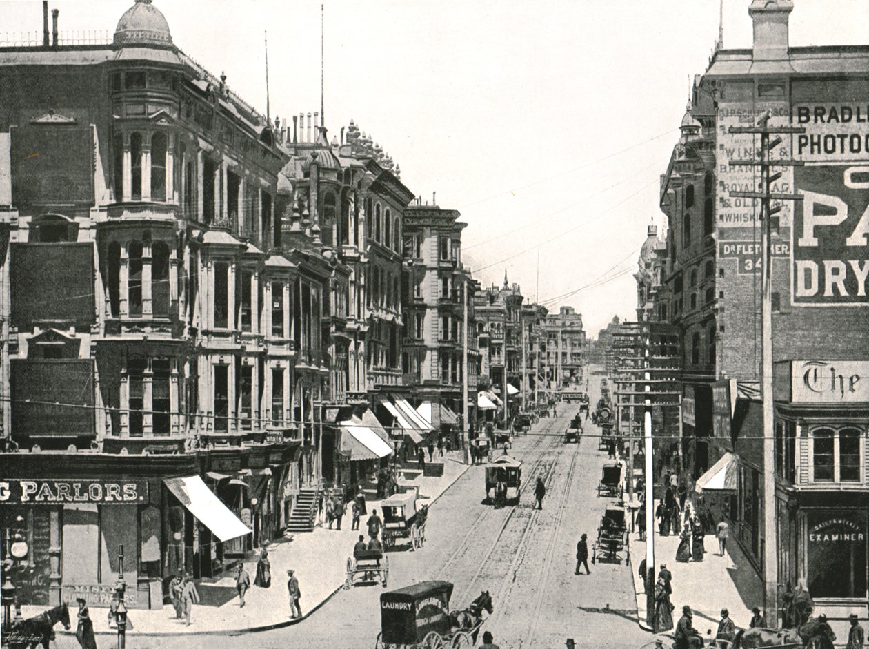 Grant Avenue Blick nach Norden von der Market Street, San Francisco, USA, 1895 von Unbekannt