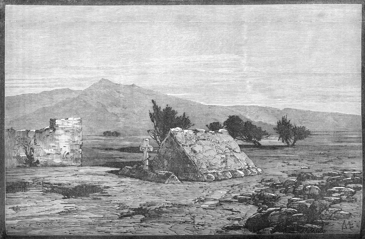 Gräber von Major Blackwood und Männern des Sechsundsechzigsten Regiments, Maiwand, um 1880 von Unbekannt