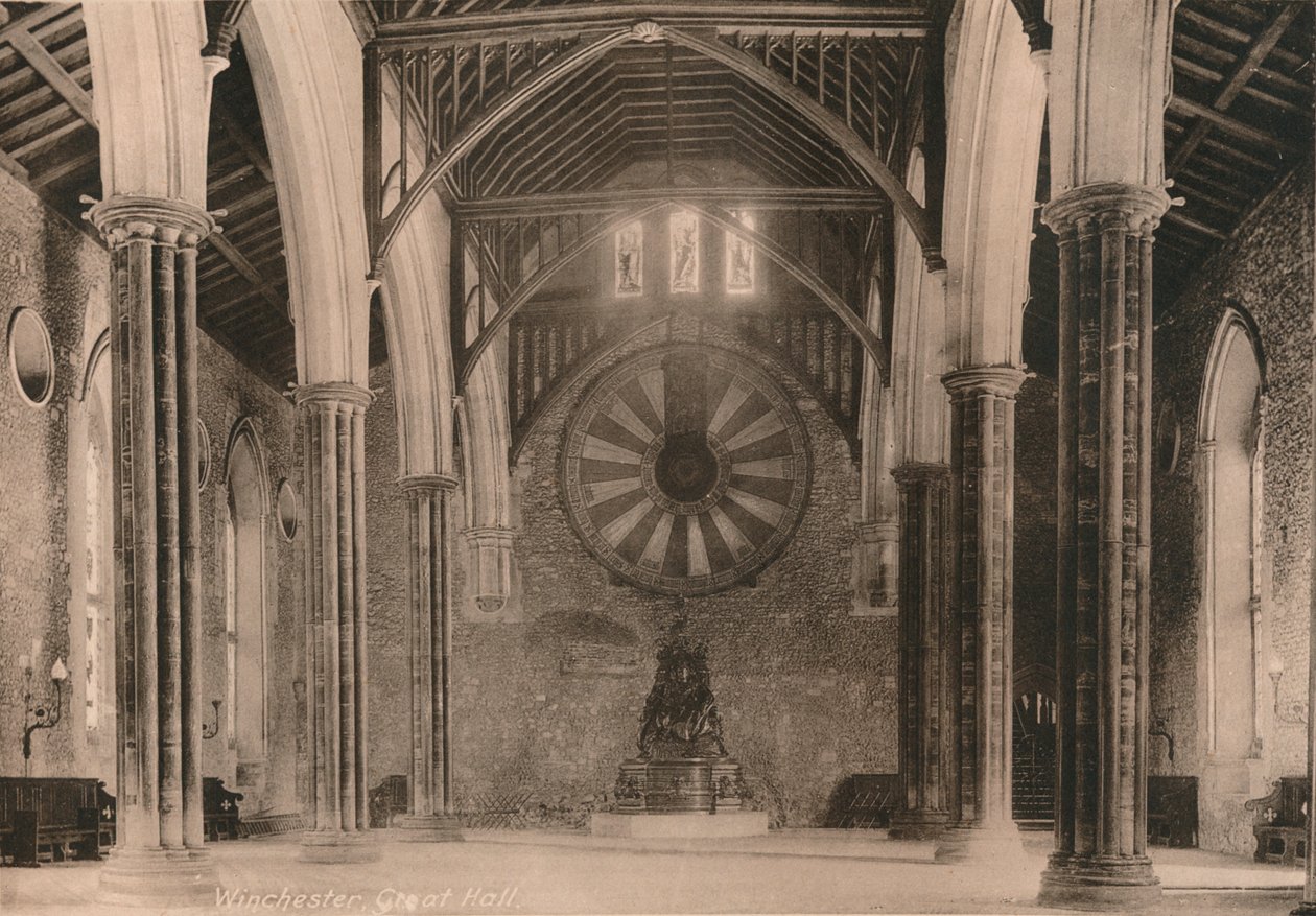 Große Halle des Winchester Castle, Hampshire, frühes 20. Jahrhundert von Unbekannt