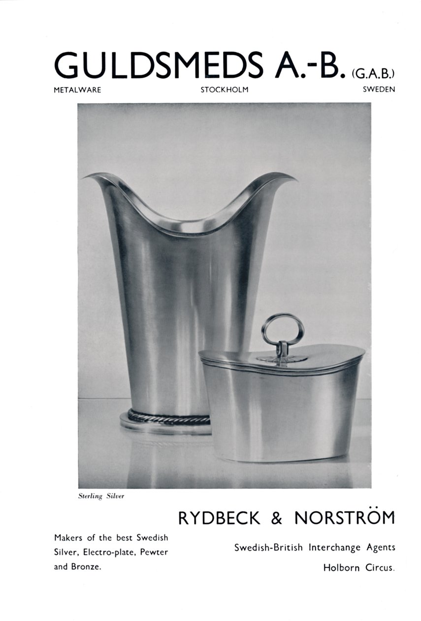 Guldsmeds A.-B. G.A.B. - Sterlingsilber - Rydbeck & Norström, 1939 von Unbekannt