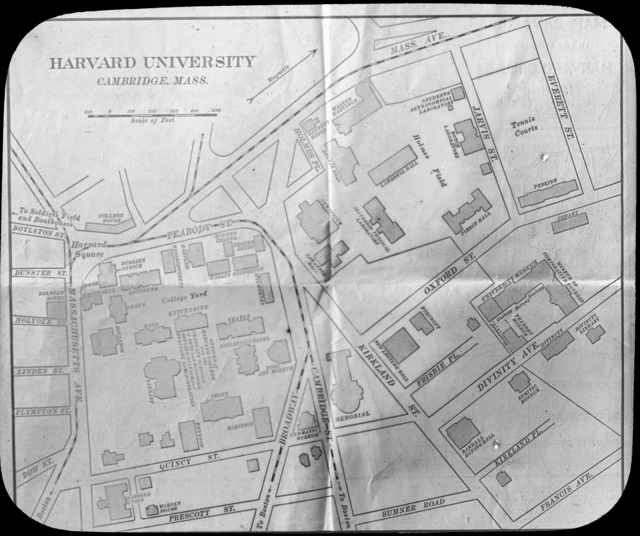Karte des Harvard-Universitätscampus, Cambridge, Massachusetts, USA von Unbekannt