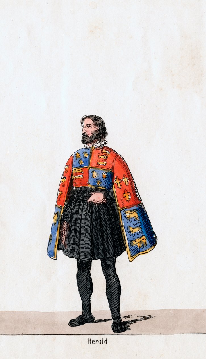 Herold, Kostümentwurf für Shakespeares Stück, Heinrich VIII., 19. Jahrhundert von Unbekannt