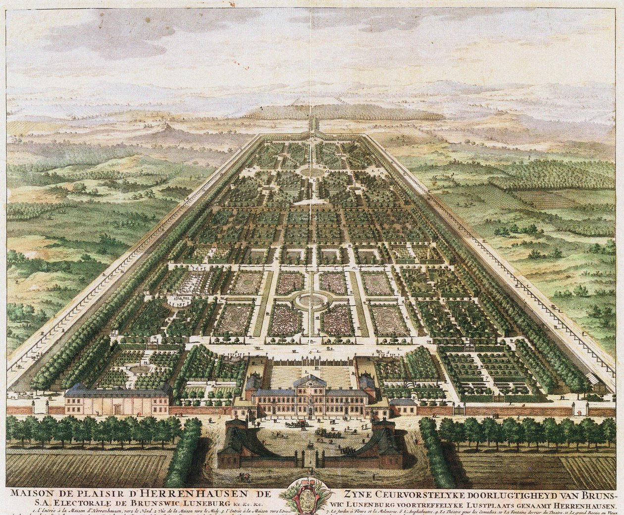 Herrenhausen: Schloss und Gärten, ca. 1745 von Unbekannt