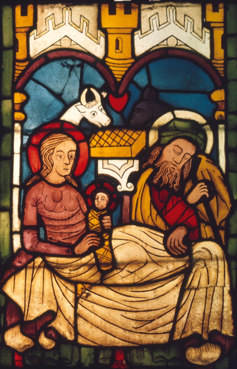 Heilige Familie im Stall aus einer schwedischen Kirche, 20. Jahrhundert von Unbekannt