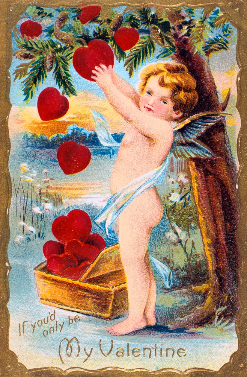 Wenn du nur mein Valentin wärst, amerikanische Valentinskarte, 1910 von Unbekannt