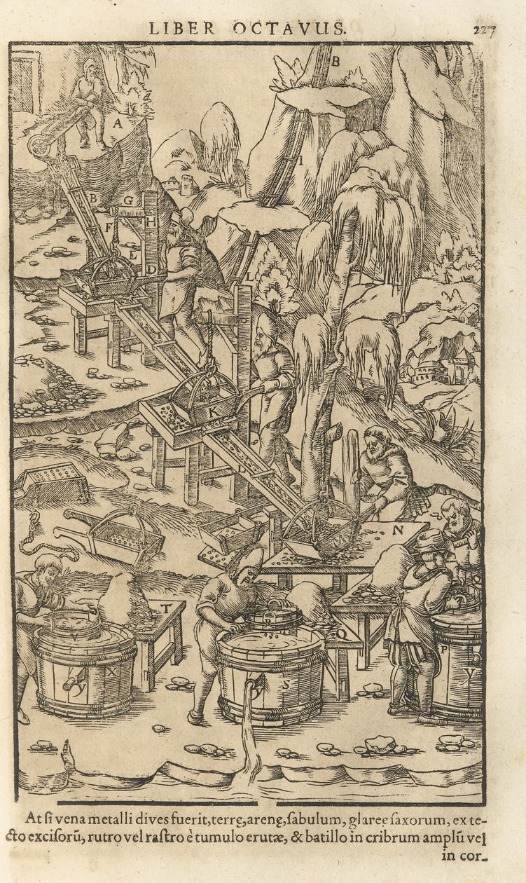 Illustration aus De re metallica libri XII von Georgius Agricola, 1556 von Unbekannt