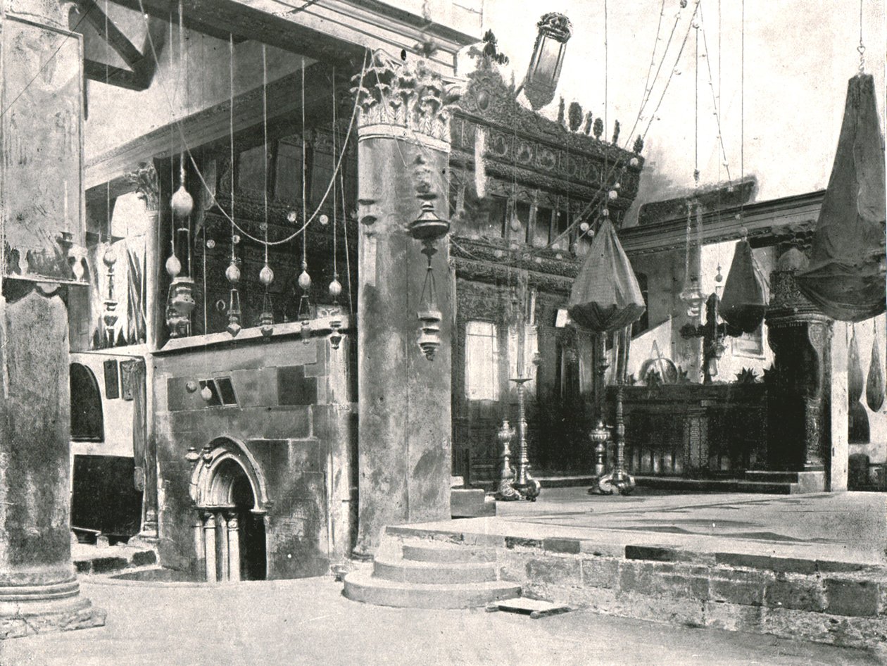 Innenraum der Geburtskirche, Bethlehem, Palästina, 1895 von Unbekannt