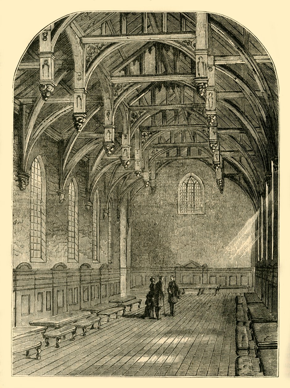 Innenansicht der Großen Halle, Lambeth Palace, 1800, um 1878 von Unbekannt