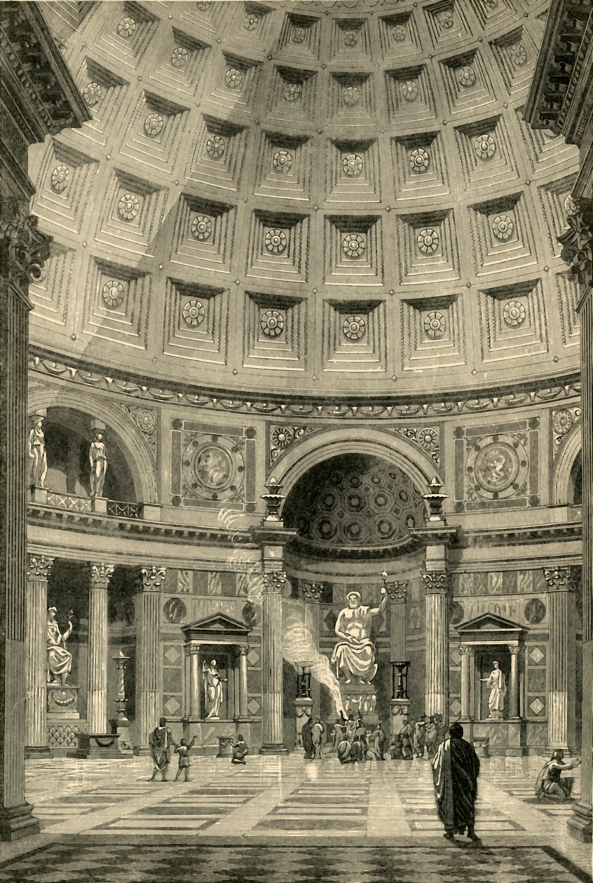 Innenansicht des Pantheons in Rom restauriert, 1890 von Unbekannt