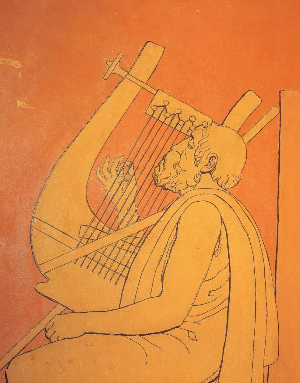 Innenansicht dekorativer figurativer Zeichnungen männlicher symbolischer Darstellungen des antiken Griechenlands im Speisesaal von Holmwood, Glasgow (Foto) von Unbekannt