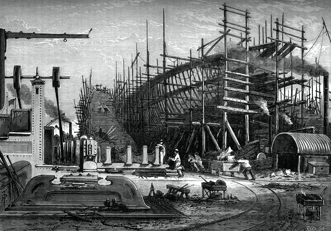 Eisenschiff, Messrs Samudas Werft, Isle of Dogs, London, ca. 1880 von Unbekannt