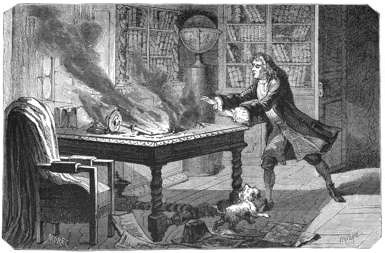 Isaac Newton, englischer Wissenschaftler und Mathematiker, 1874 von Unbekannt