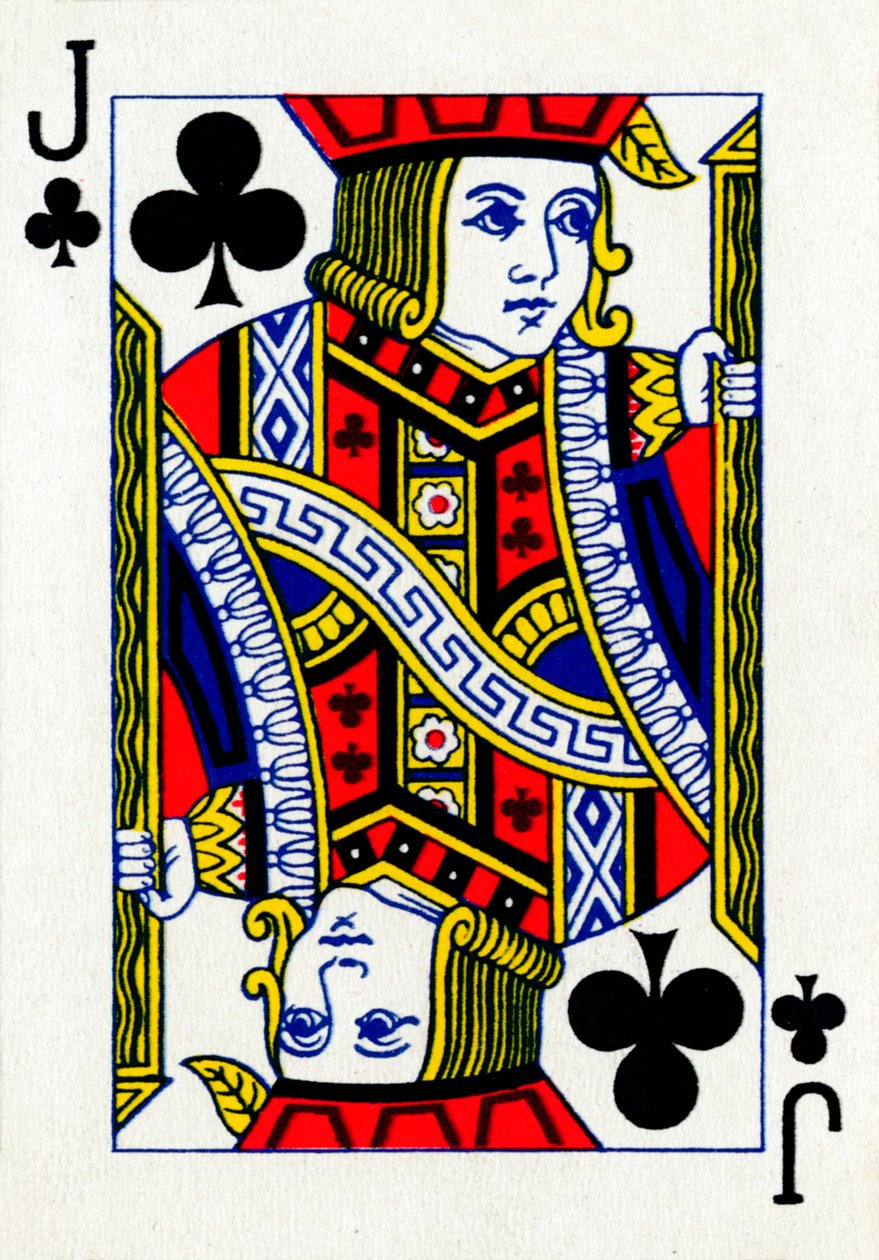 Bube der Kreuzkarten aus einem Kartenspiel von Goodall & Son Ltd., um 1940 von Unbekannt