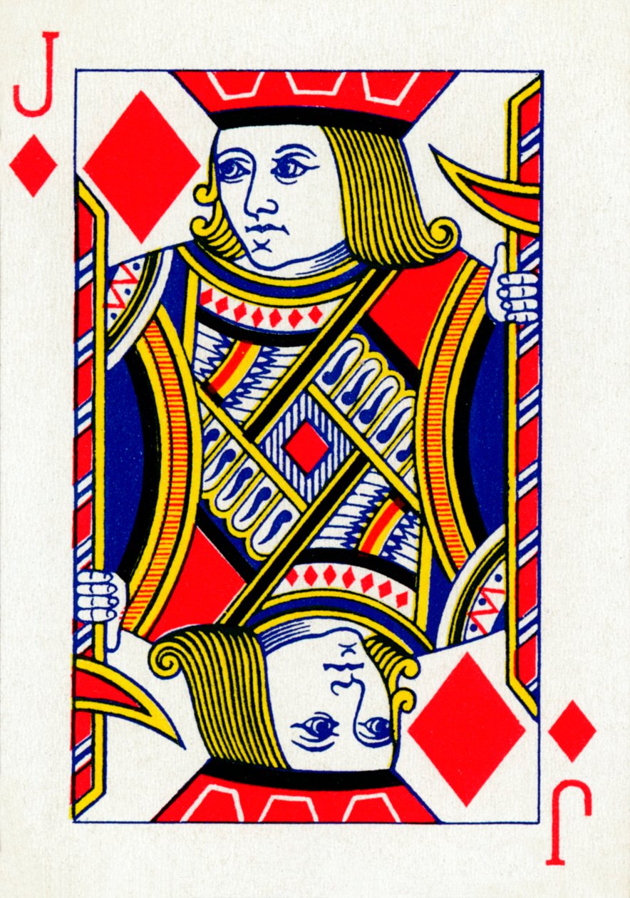 Bube von Karo aus einem Kartenspiel von Goodall & Son Ltd., ca. 1940