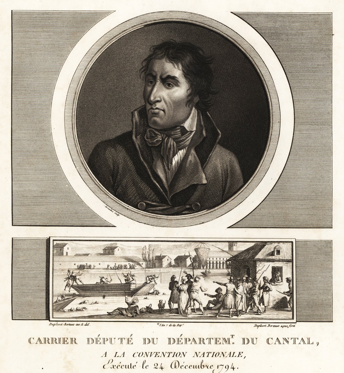 Jean-Baptiste Carrier, Abgeordneter des Departements Cantal bei der Nationalversammlung, 1794 guillotiniert von Unbekannt