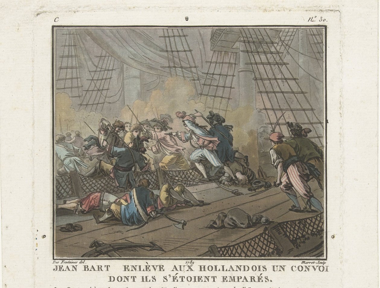 Jean Bart in der Schlacht von Texel am 29. Juni 1694, 1789 von Unbekannt