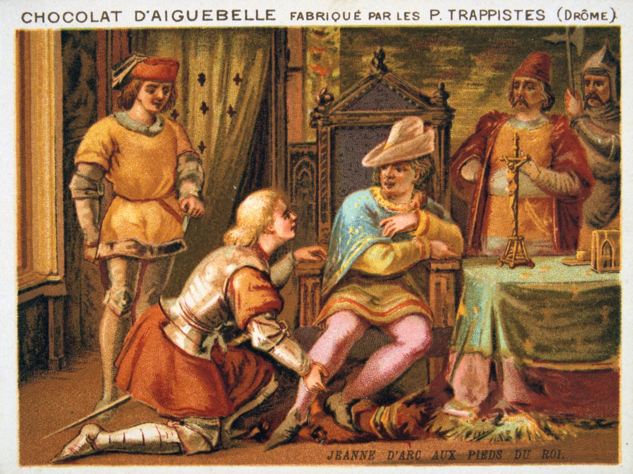 Johanna von Orléans zu Füßen von Karl VII. von Unbekannt