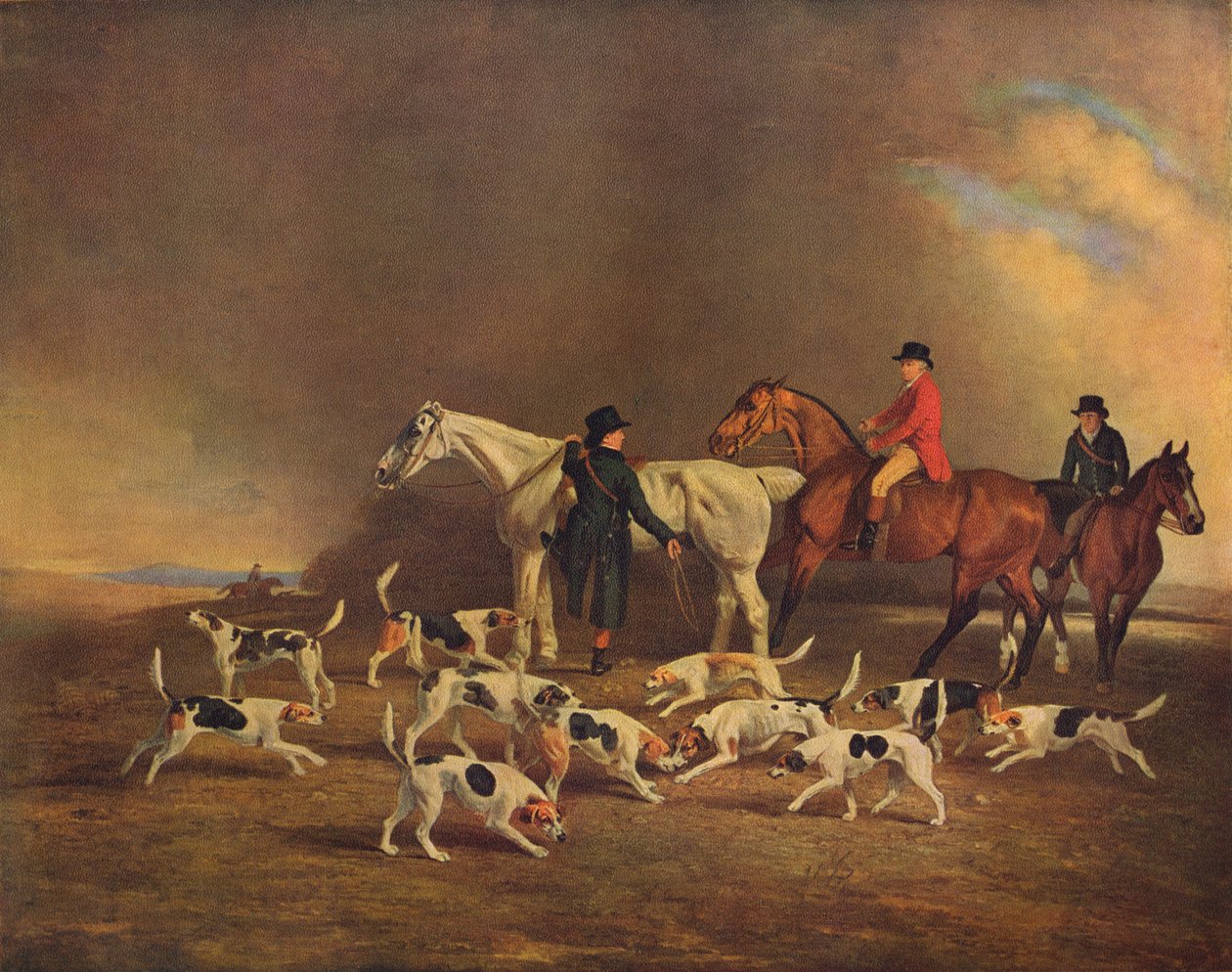 John Powlett und seine Hunde, ca. 18. bis 19. Jahrhundert, 1929 von Unbekannt