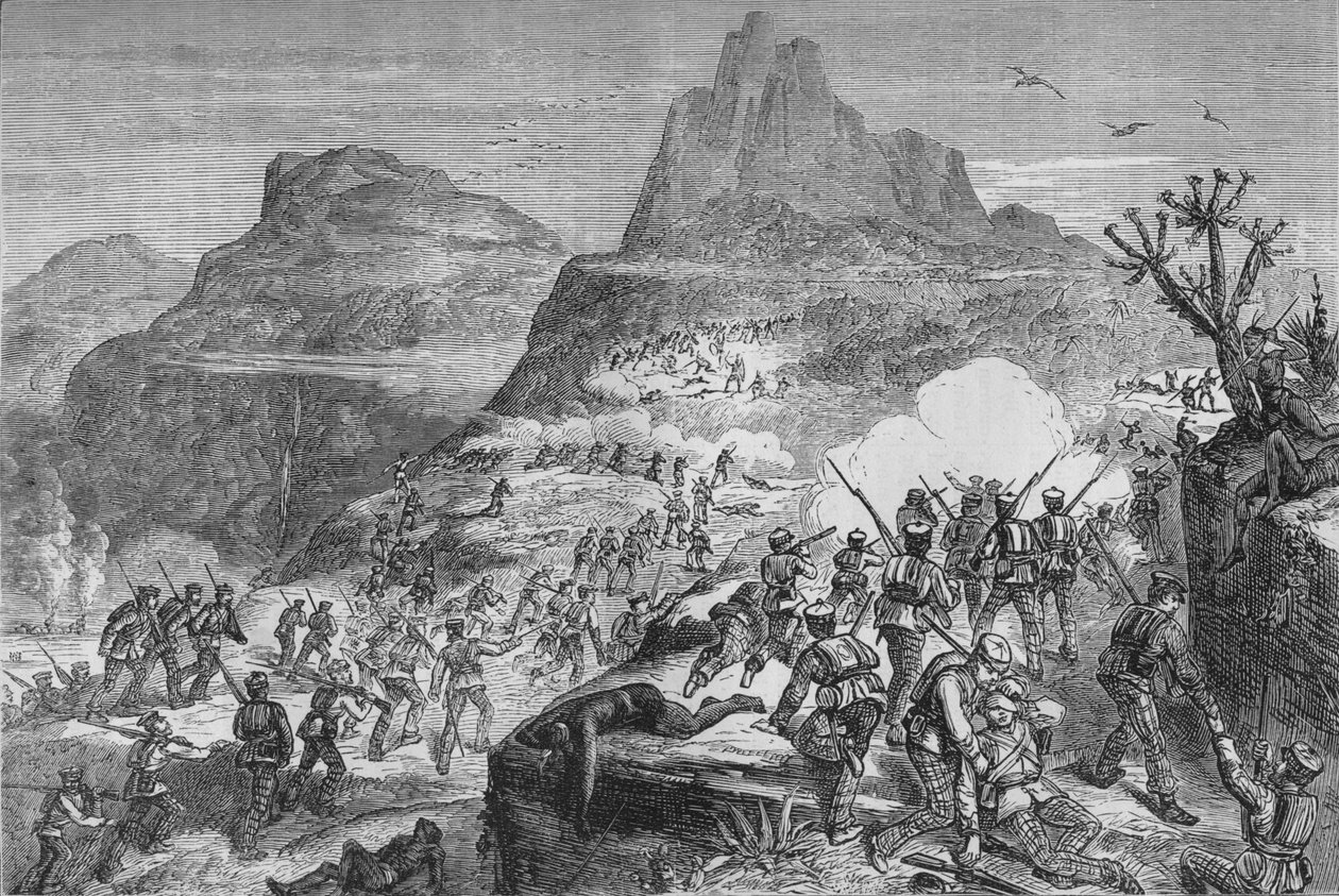 Kaffir-Krieg - Angriff auf eine einheimische Position, ca. 1880 von Unbekannt