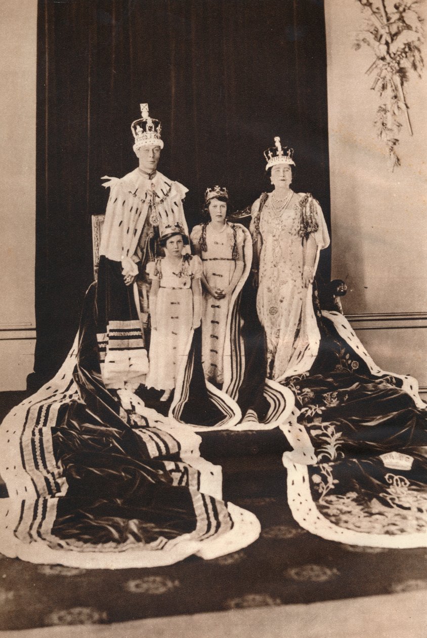 König George VI. und Königin Elizabeth an ihrem Krönungstag, 1937 von Unbekannt