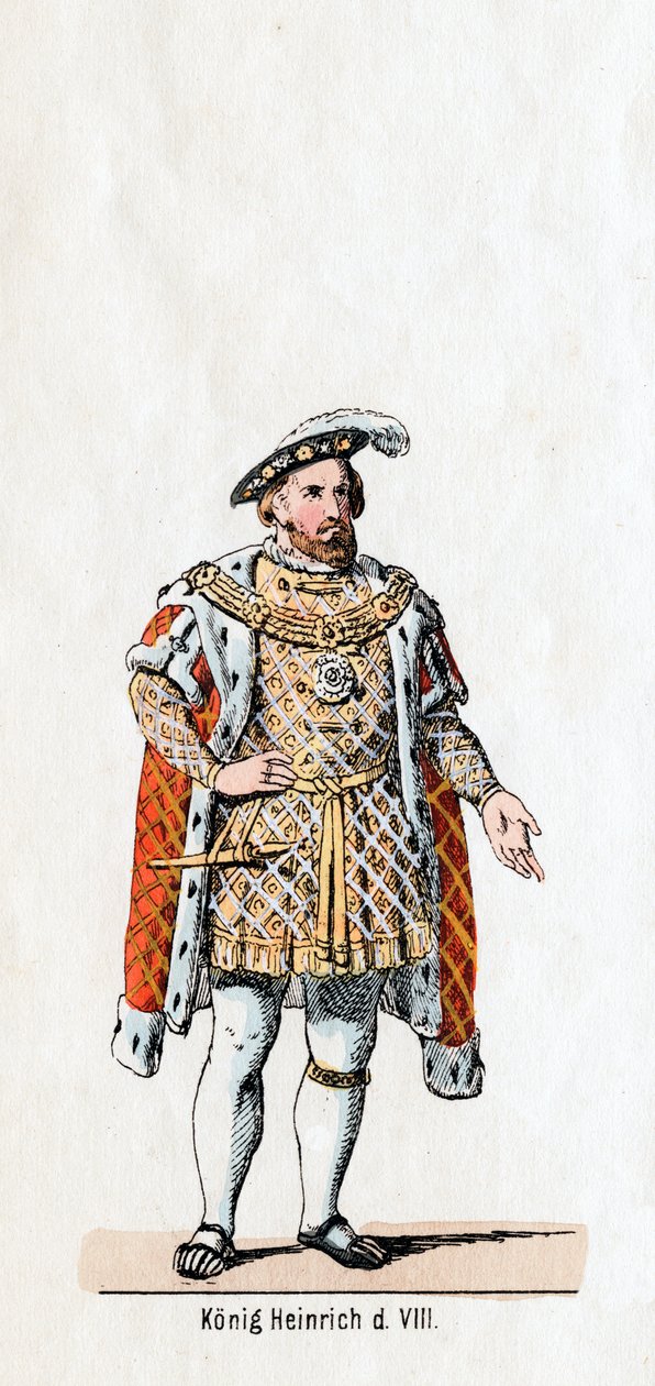 König Heinrich VIII. von England, Kostümentwurf für Shakespeares Stück, Heinrich VIII., 19. Jahrhundert von Unbekannt