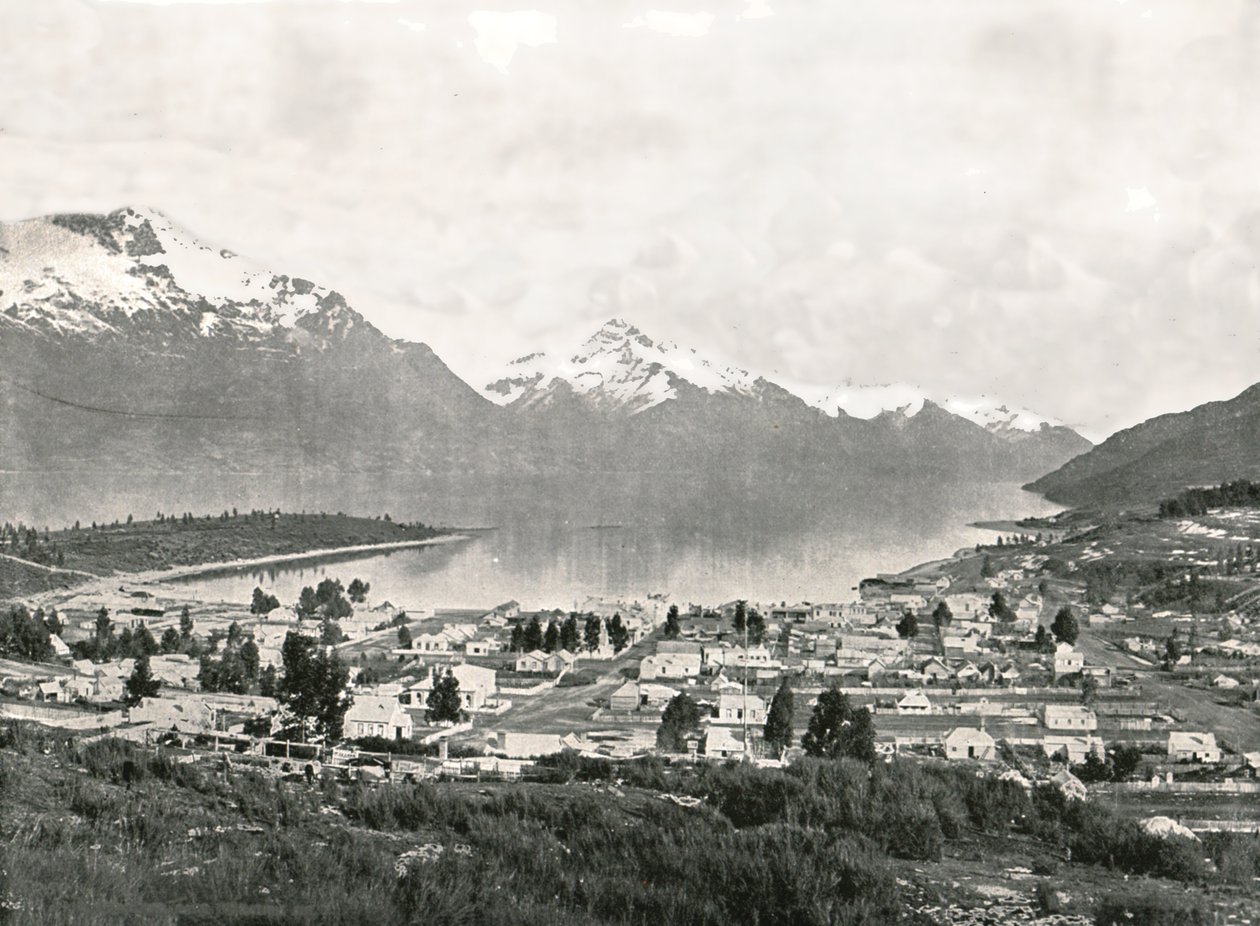 Lake Wakatipu und die Berge, Queenstown, Neuseeland, 1895 von Unbekannt